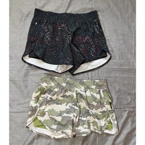 (2) Avia Women's Shorts Black Camo Size Medium 8/10 Athletic Liner Short Running
